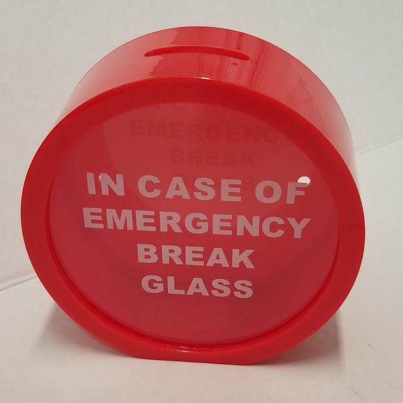 In Case of Emergency Break Glass Piggy / Coin Bank - Picture 10 of 10